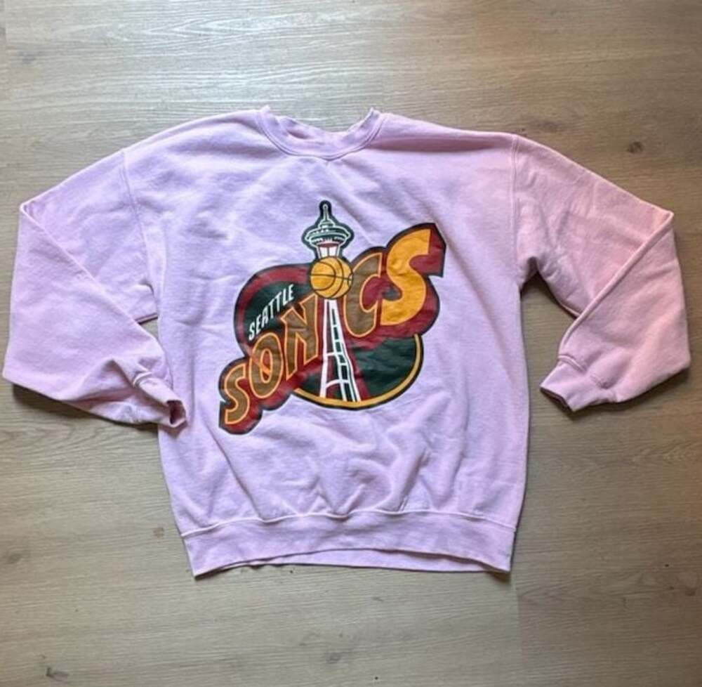 Seattle Supersonics Pink Crewneck Sweatshirt